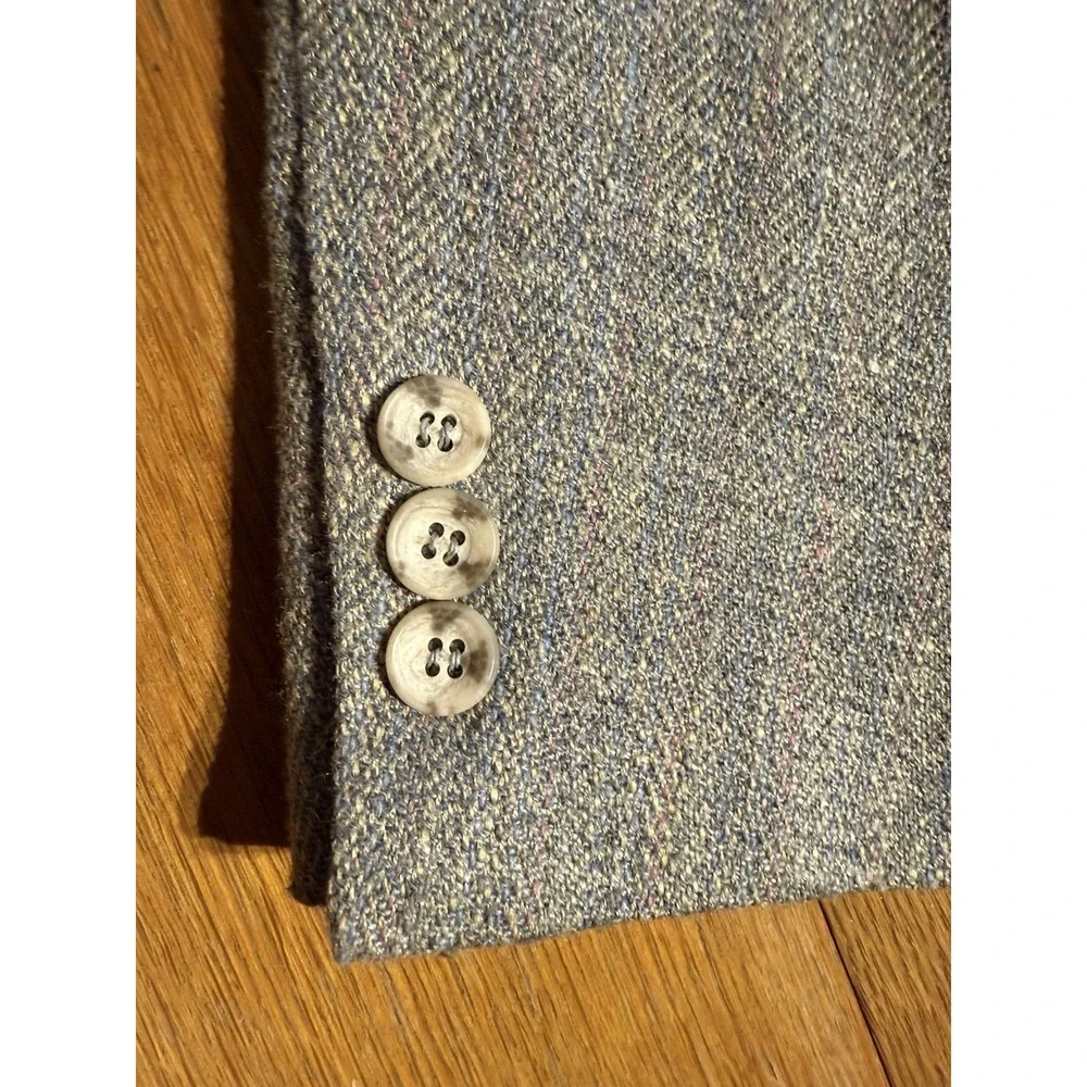 Vintage Ellis S.L.‎ Sterling Men's 40R Gray Herringbone Wool Sport Coat USA